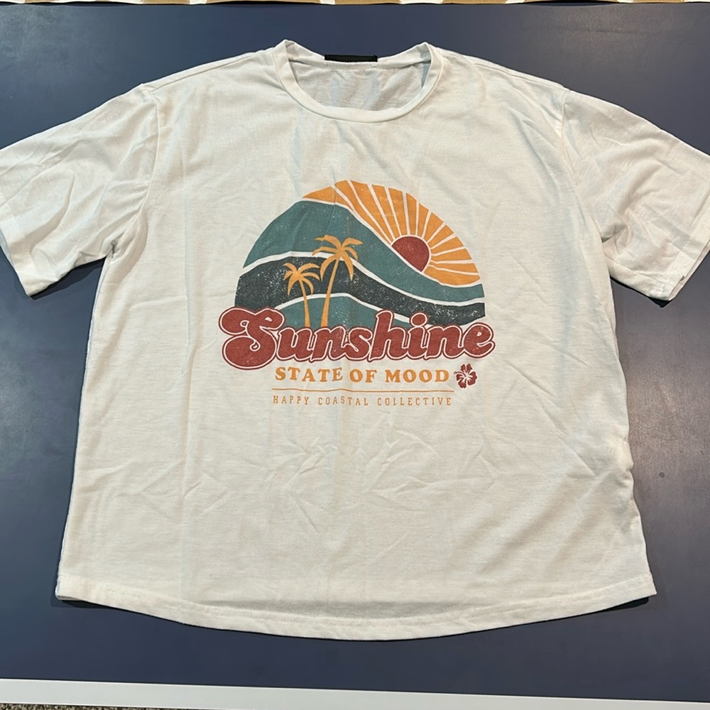 white graphic t-shirt
